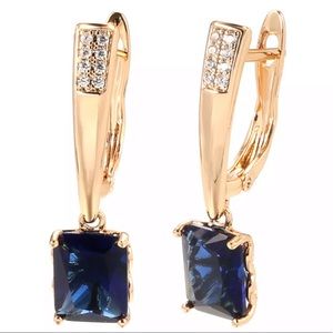 NEW Luxury 585 Rose Gold Dangle Earrings